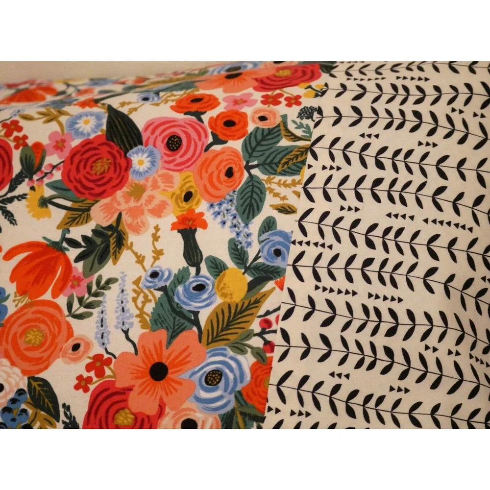 Handmade Standard Size Pillowcase Set Wild Wildflowers